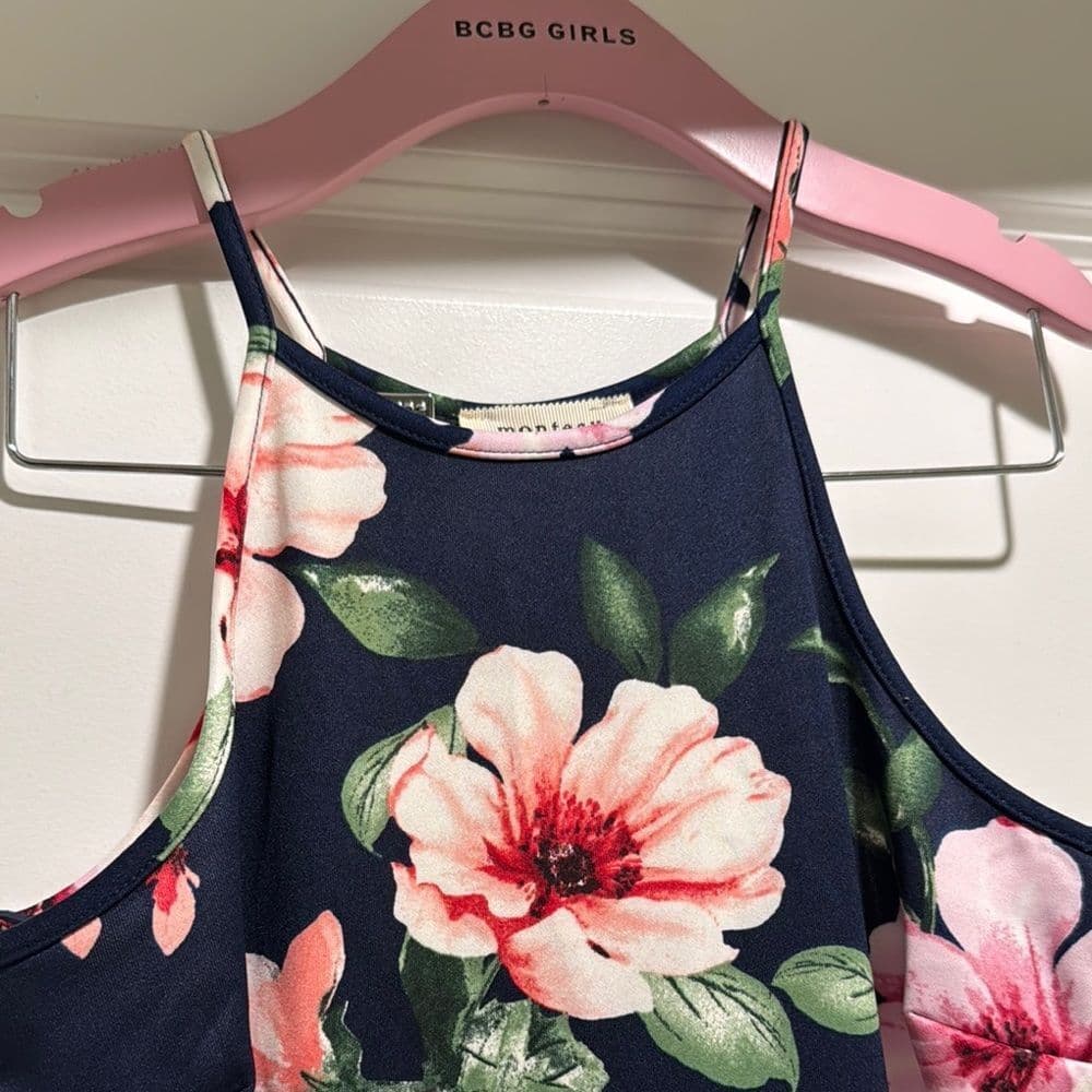 Monteau Navy Floral Dress - Thumbnail 3