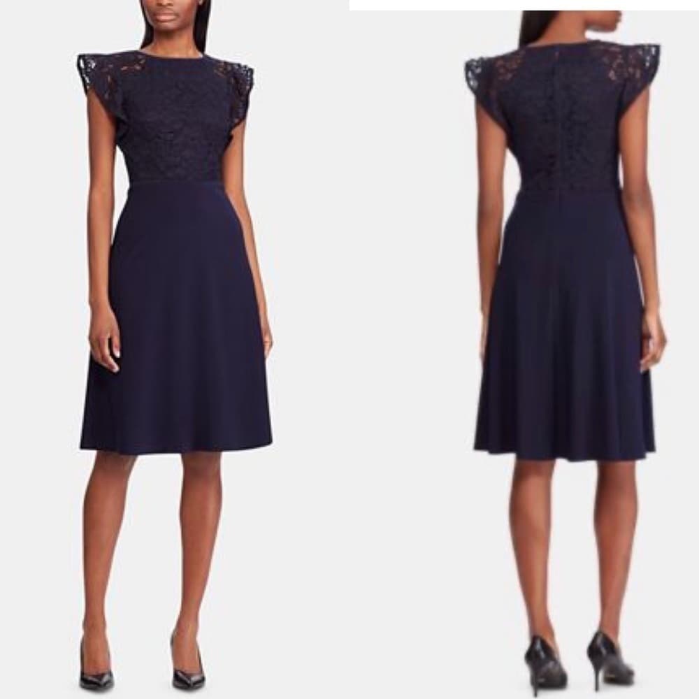 🆕 Lauren Ralph Lauren Petite Lace-Bodice Dress - Thumbnail 4