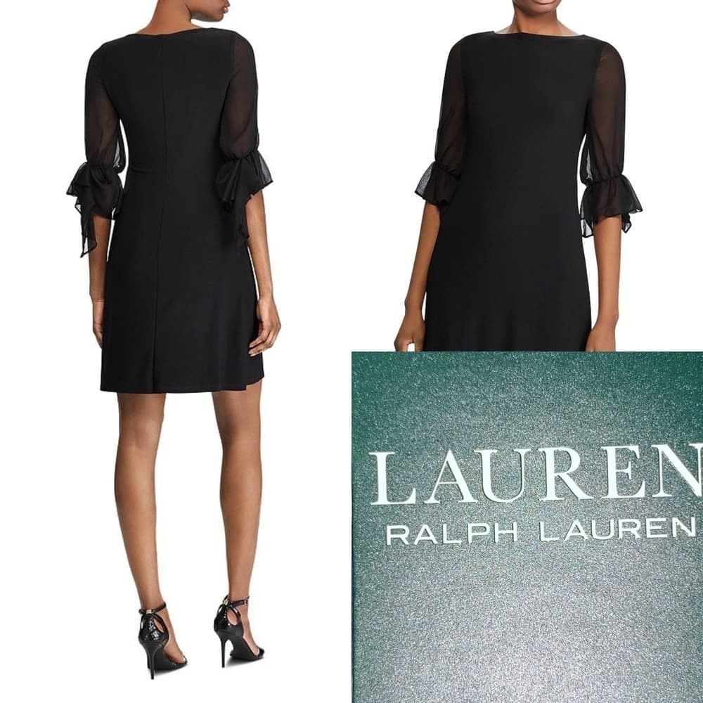 🆕‎ Lauren Ralph Lauren Ruffled Georgette-Slv Dress