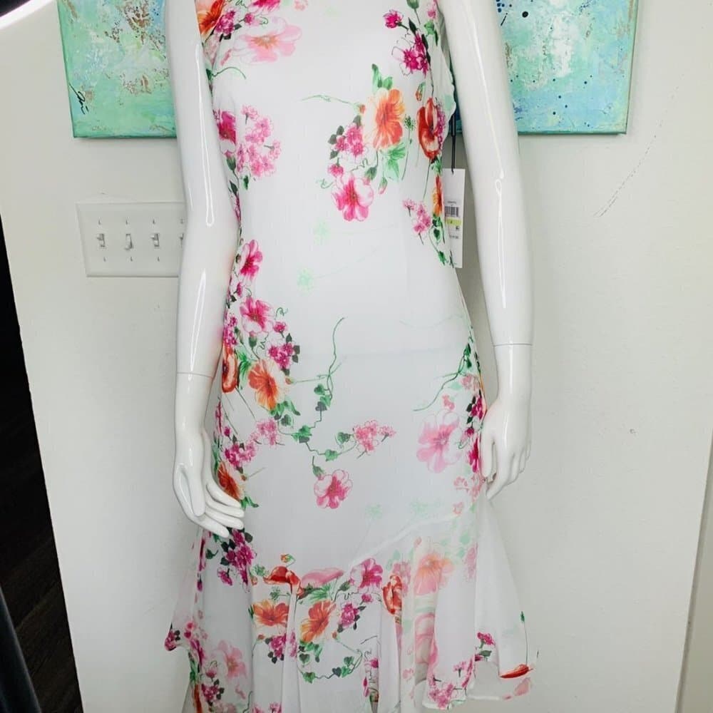 Calvin Klein Women's Floral A-Line‎ Dress - Thumbnail 9