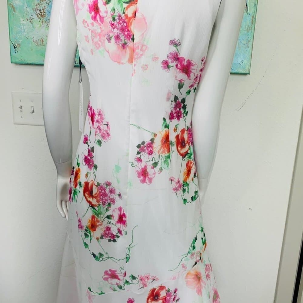 Calvin Klein Women's Floral A-Line‎ Dress - Thumbnail 4