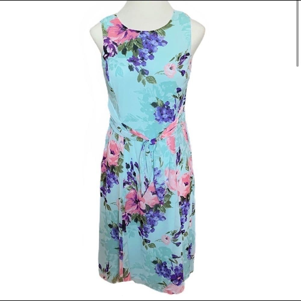 Anne Klein Floral Midi Dress - Thumbnail 2