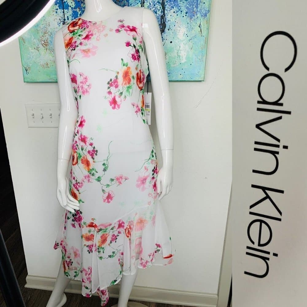 Calvin Klein Women's Floral A-Line‎ Dress