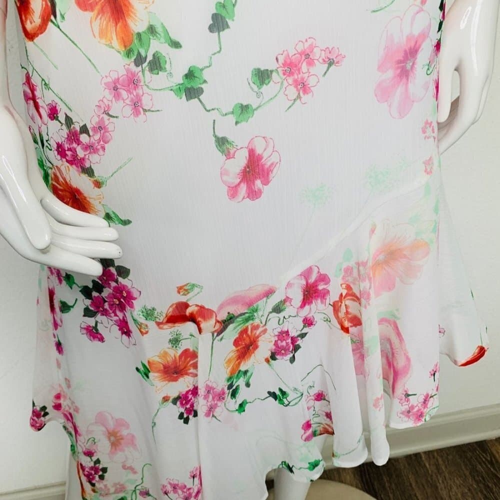 Calvin Klein Women's Floral A-Line‎ Dress - Thumbnail 7