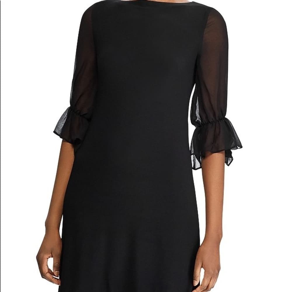🆕‎ Lauren Ralph Lauren Ruffled Georgette-Slv Dress - Thumbnail 2