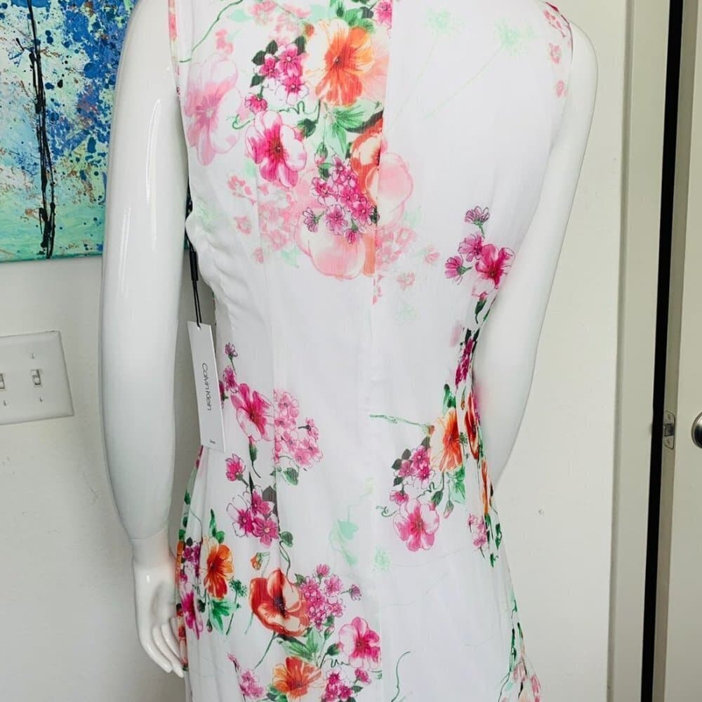 Calvin Klein Women's Floral A-Line‎ Dress - Thumbnail 5