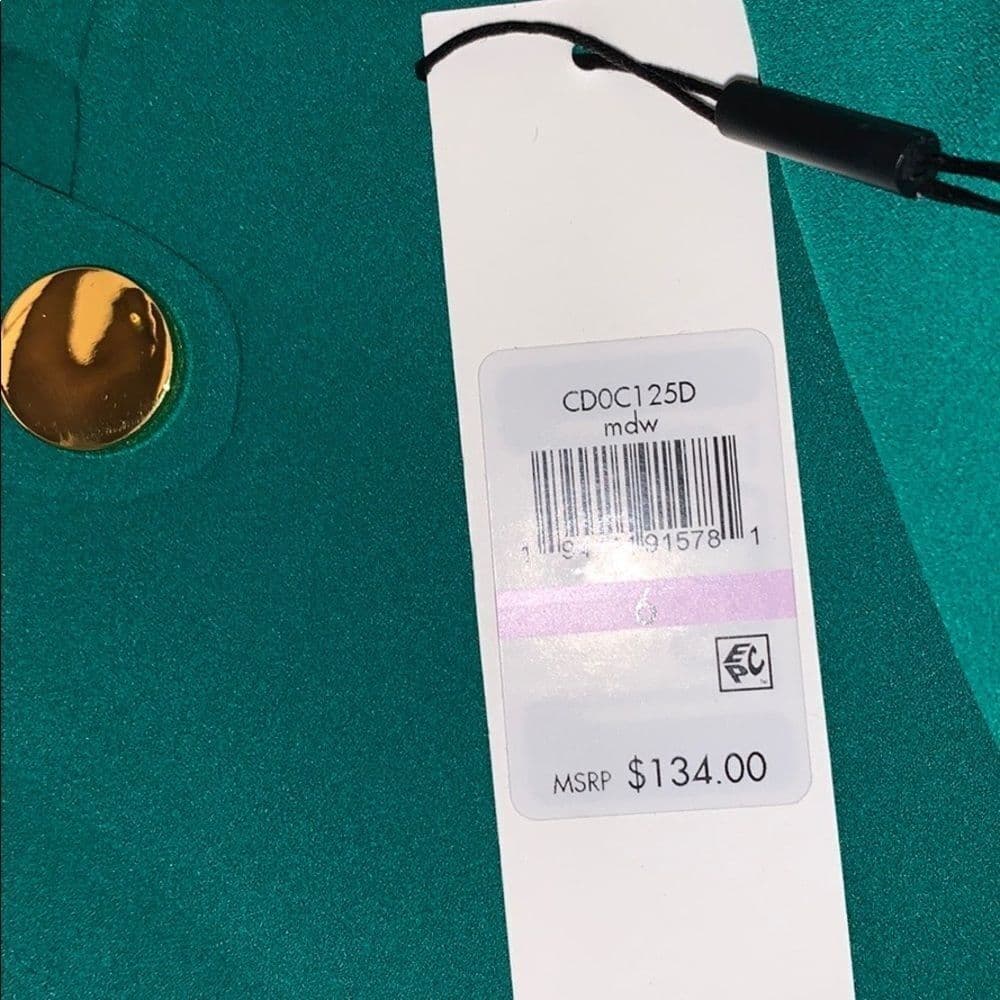 🆕Calvin Klein Button Shoulder Scuba Green Dress - Thumbnail 3