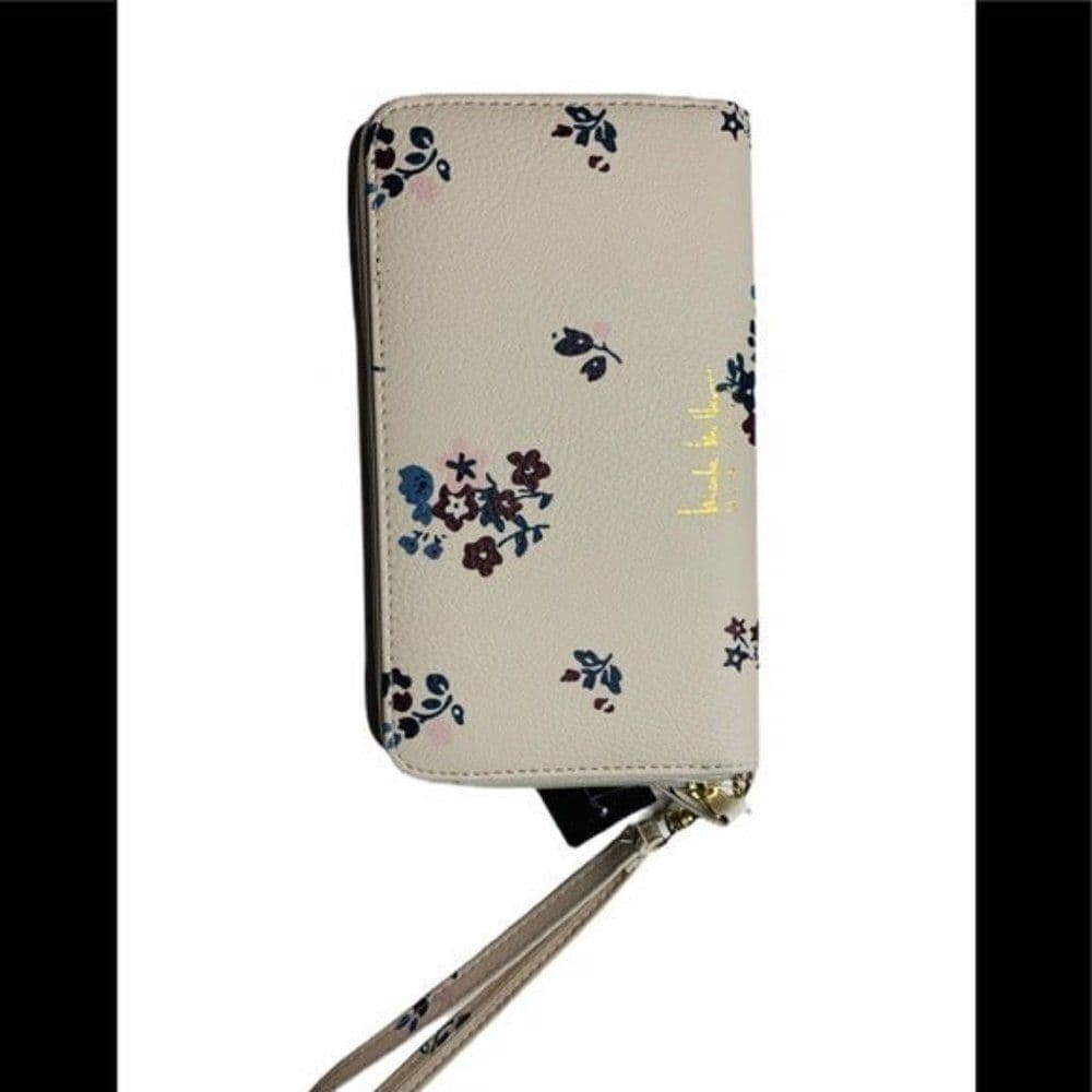 Nicole Miller Zipper Floral Cream Wallet - Thumbnail 6