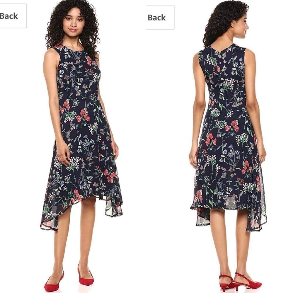 Tommy Hilfiger Women's Chiffon High Low Dress - Thumbnail 3
