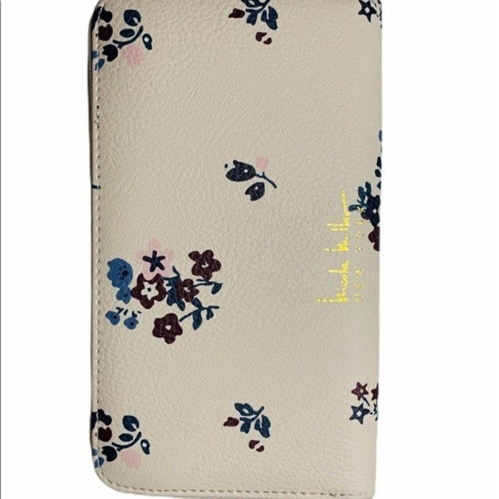 Nicole Miller Zipper Floral Cream Wallet - Thumbnail 2