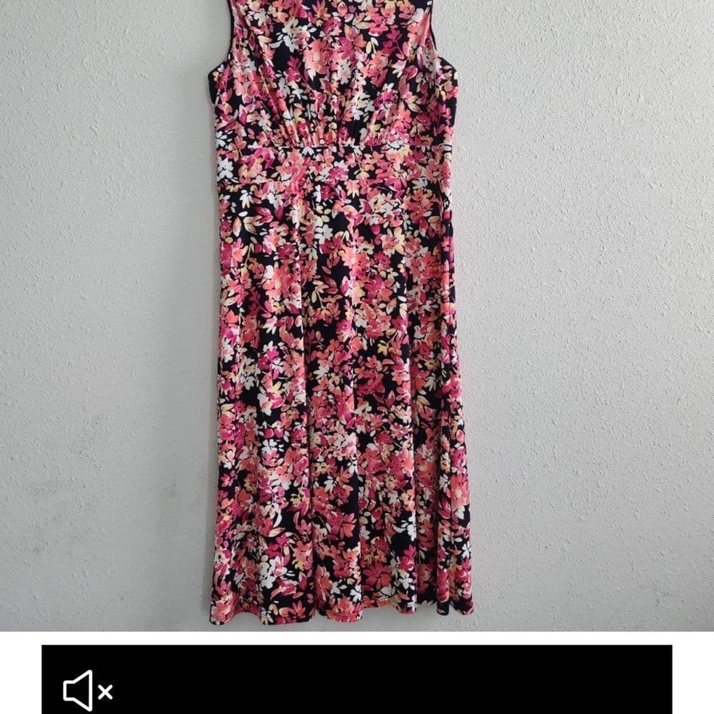 Floral Sleeveless Dress - Pink and Black