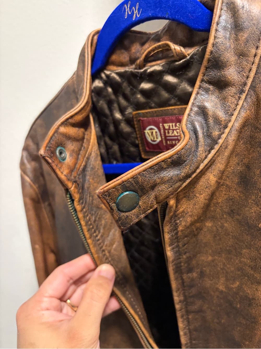 Wilsons Leather Brown Distressed Leather Bomber Jacket - Thumbnail 3