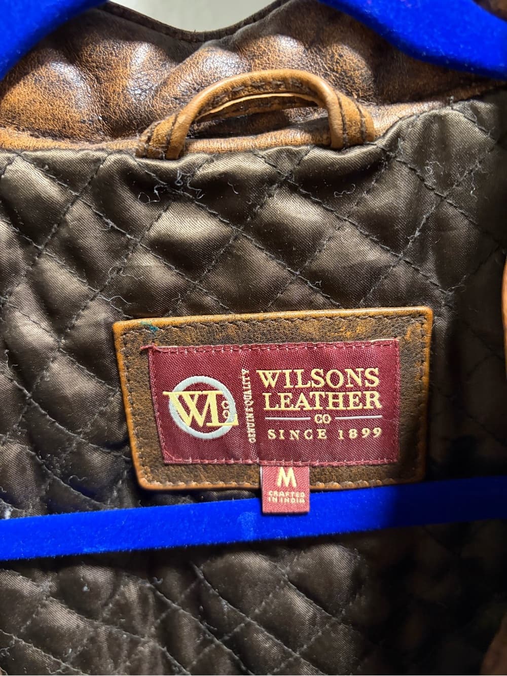 Wilsons Leather Brown Distressed Leather Bomber Jacket - Thumbnail 4