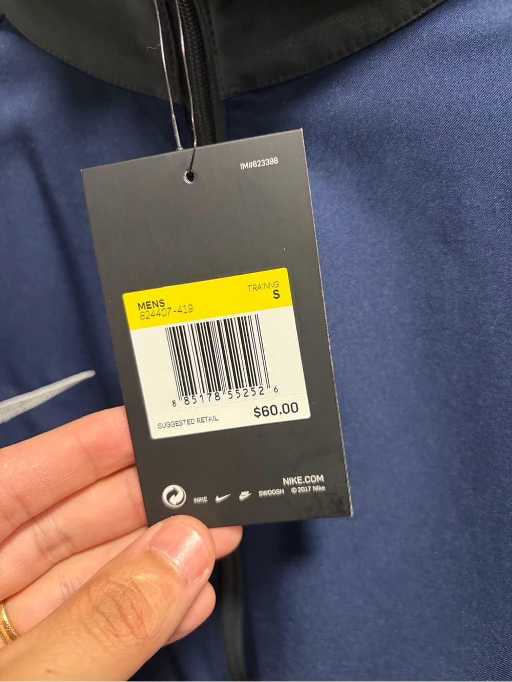 Nike Men's Navy & Charcoal Full-Zip Performance Jacket - Thumbnail 4