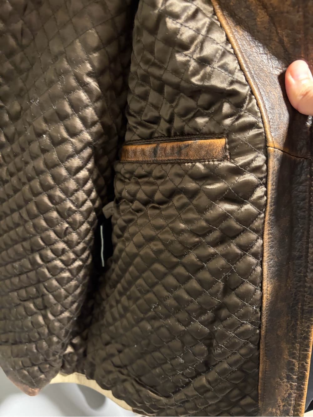 Wilsons Leather Brown Distressed Leather Bomber Jacket - Thumbnail 6