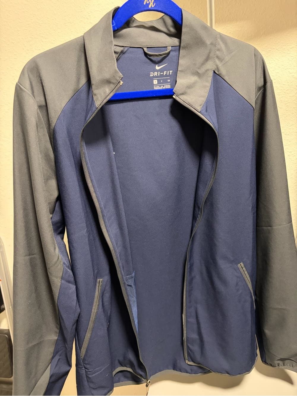 Nike Men's Navy & Charcoal Full-Zip Performance Jacket - Thumbnail 5