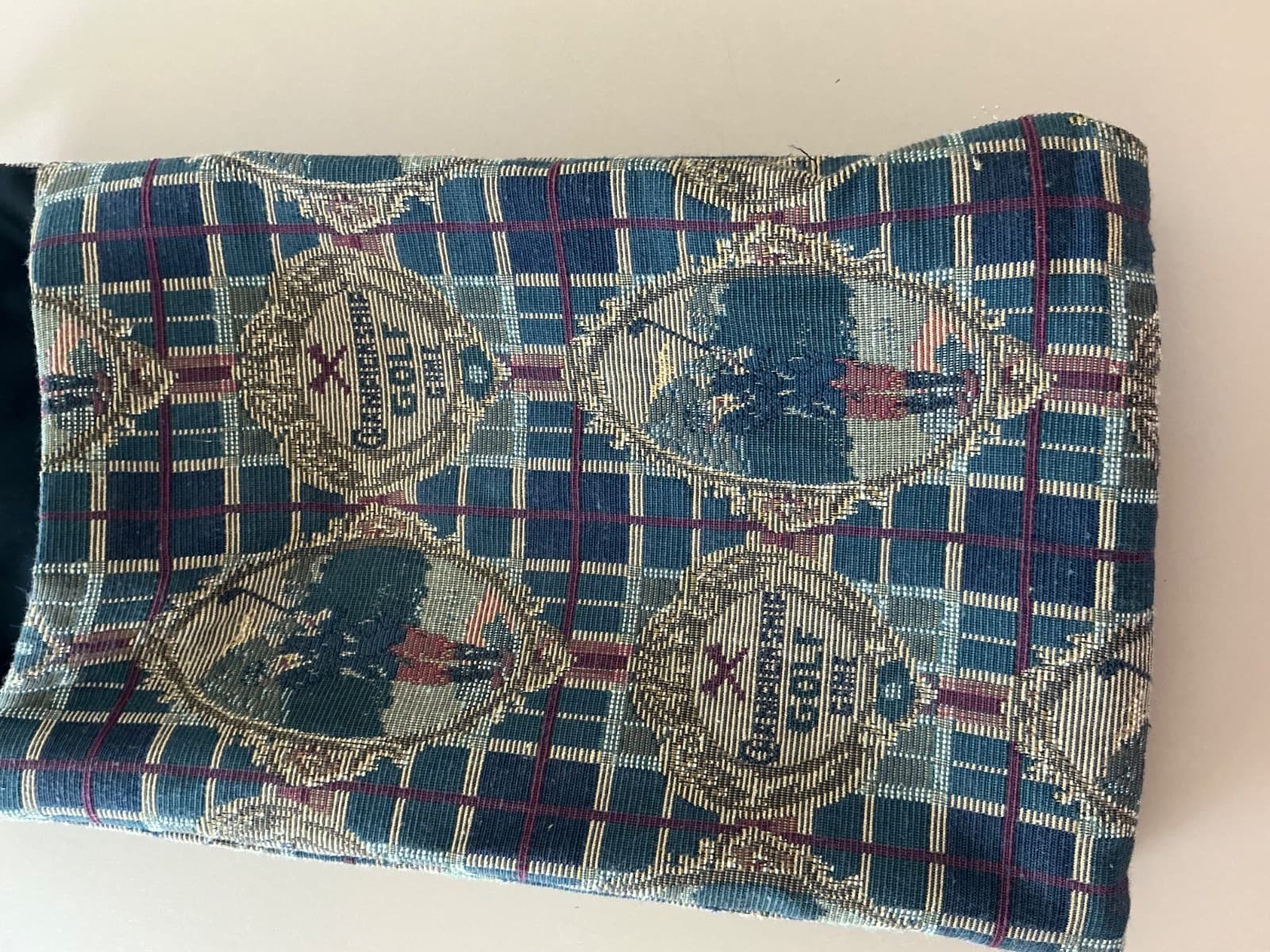 Vintage Needlepoint/Tapestry Women’s Men’s Golf Shoe Carrier Tote Bag w Handle - Thumbnail 5
