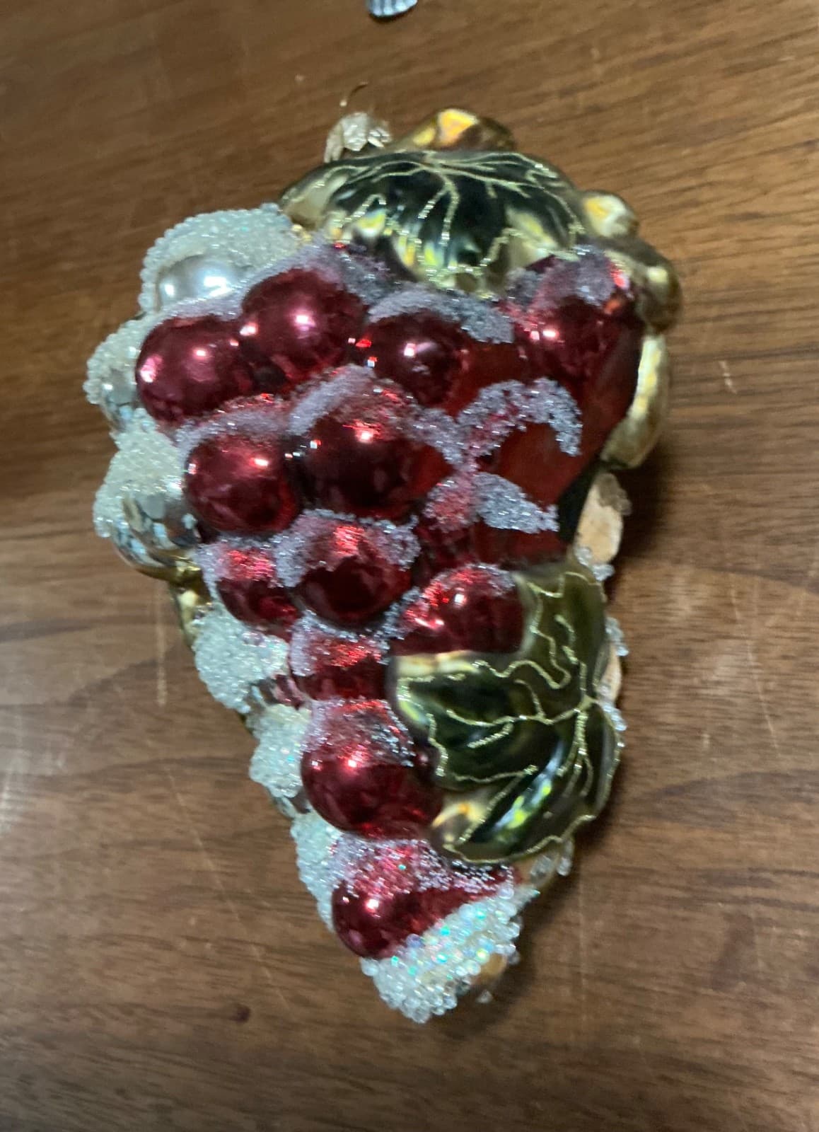 Dillards Blown Glass Grape Ornament Purple Frosted Beaded Sugar - Thumbnail 5