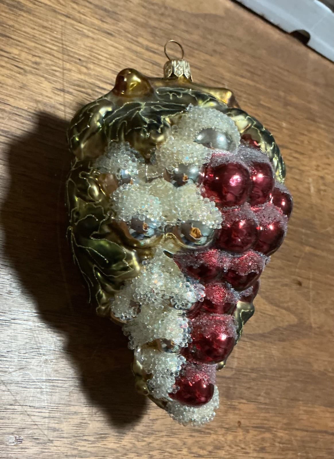 Dillards Blown Glass Grape Ornament Purple Frosted Beaded Sugar - Thumbnail 4