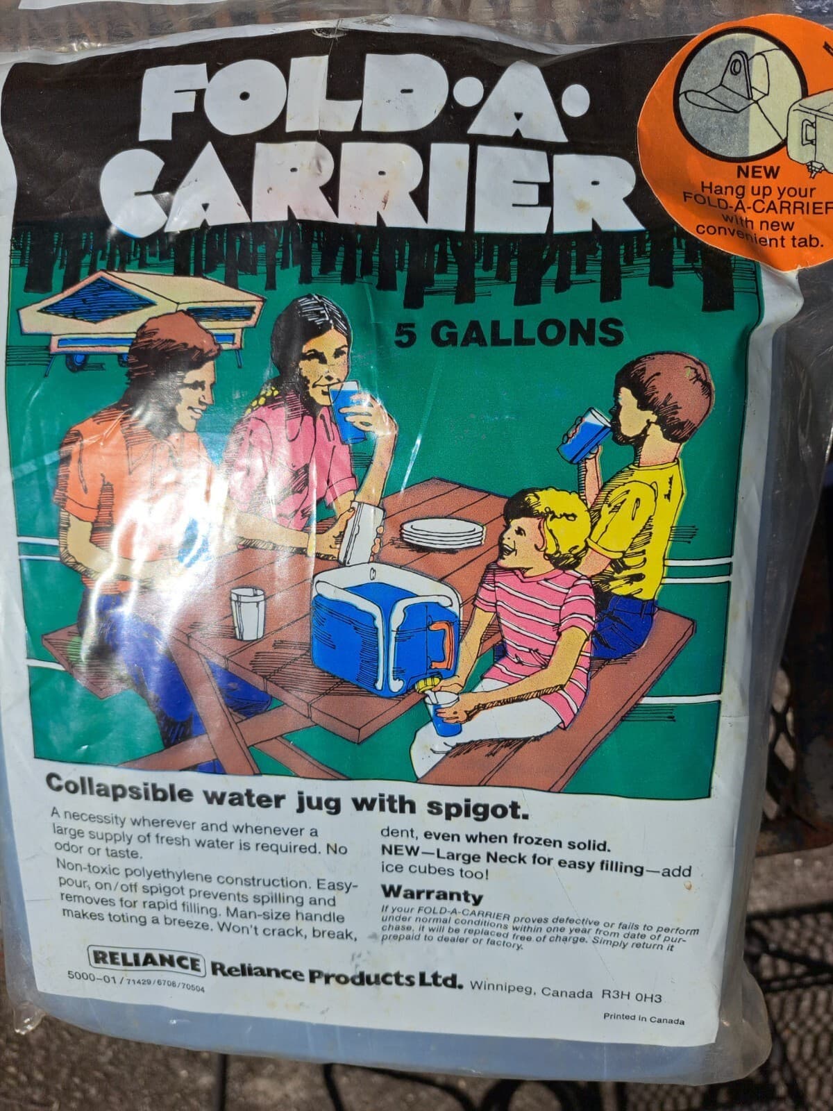 RELIANCE Fold-A-Carrier 5 Gallon Collapsible Camping WATER JUG Container NEW - Thumbnail 5