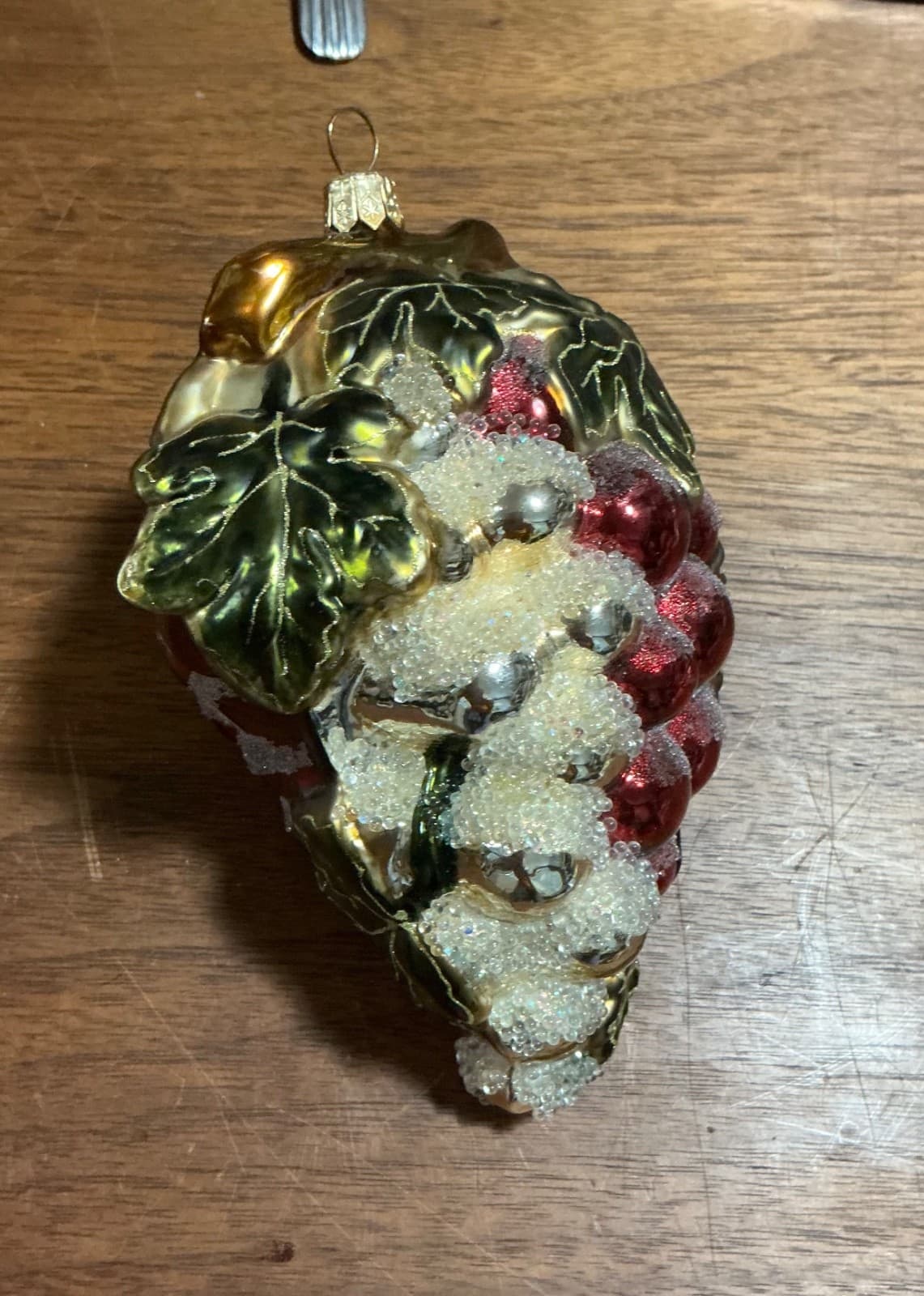 Dillards Blown Glass Grape Ornament Purple Frosted Beaded Sugar - Thumbnail 2