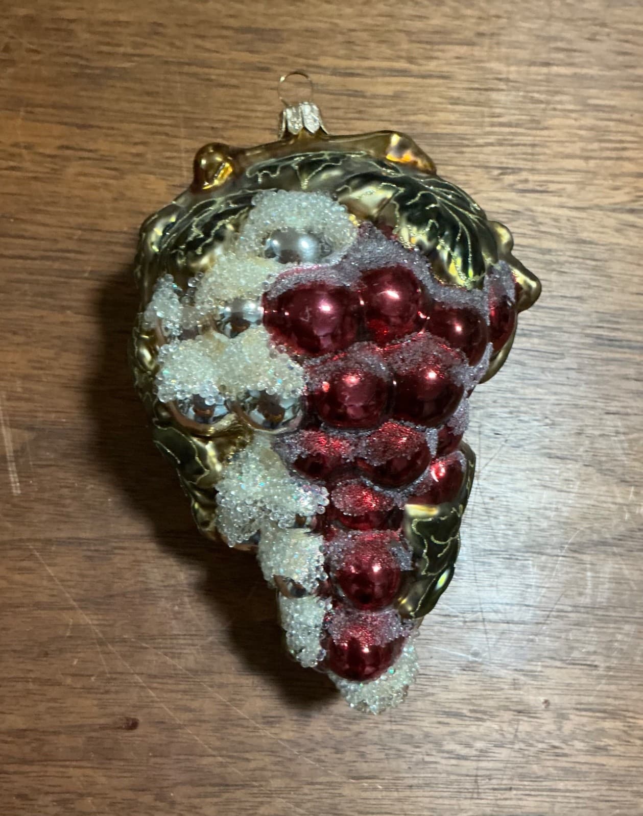 Dillards Blown Glass Grape Ornament Purple Frosted Beaded Sugar - Thumbnail 3