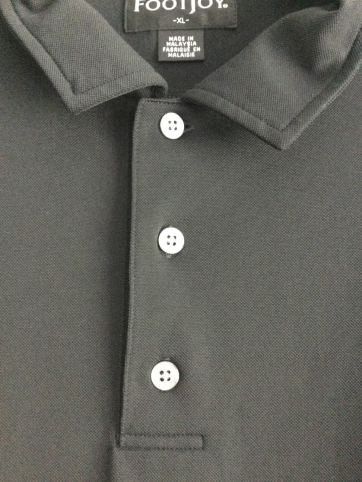 Footjoy FJ Logo Black Polo Golf Rugby Shirt XL Short Sleeve - Thumbnail 4