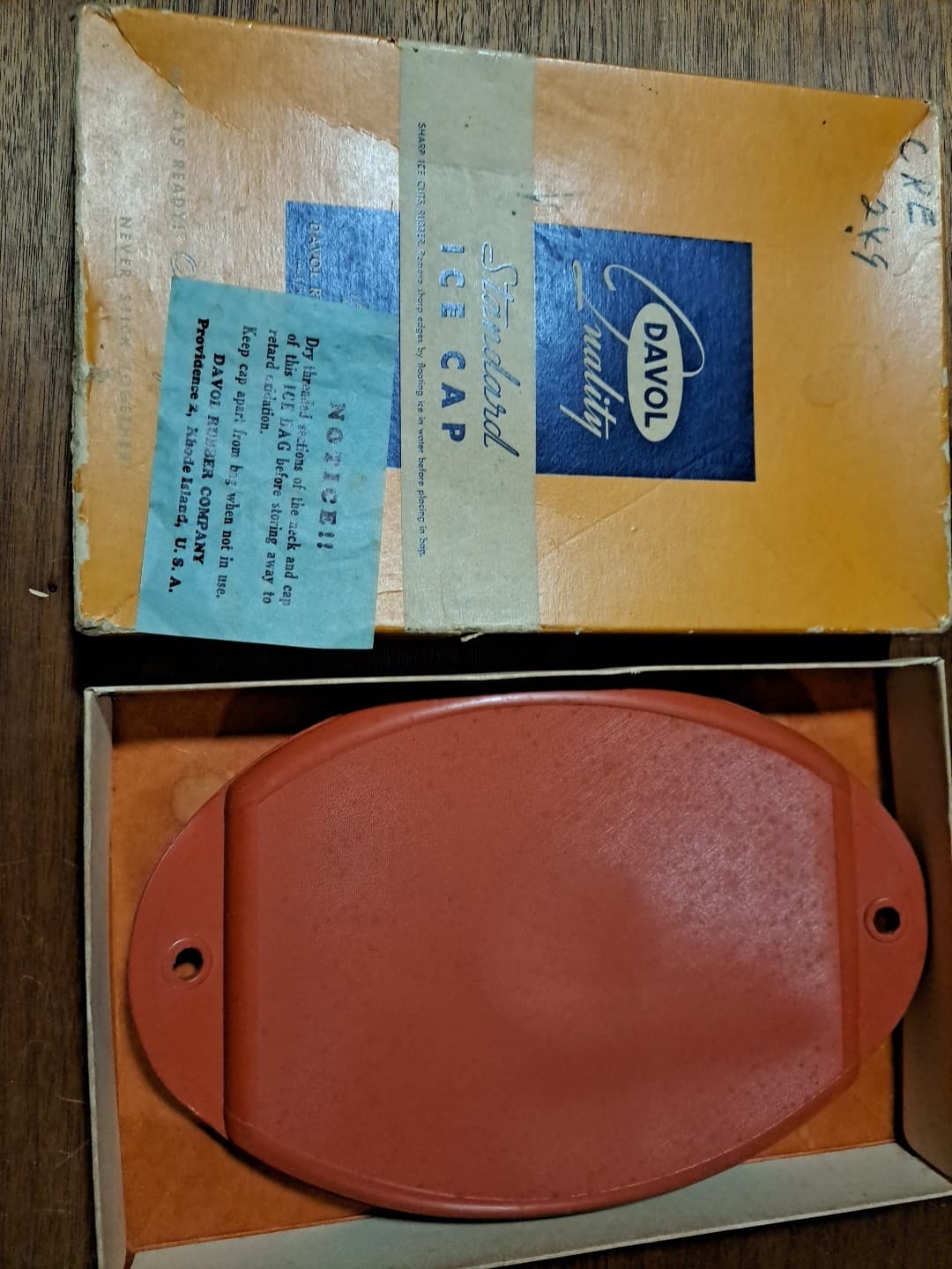 Vintage Davol Rubber Co USA #402 Standard Ice Cap Bag Hot Water Bottle - Thumbnail 4