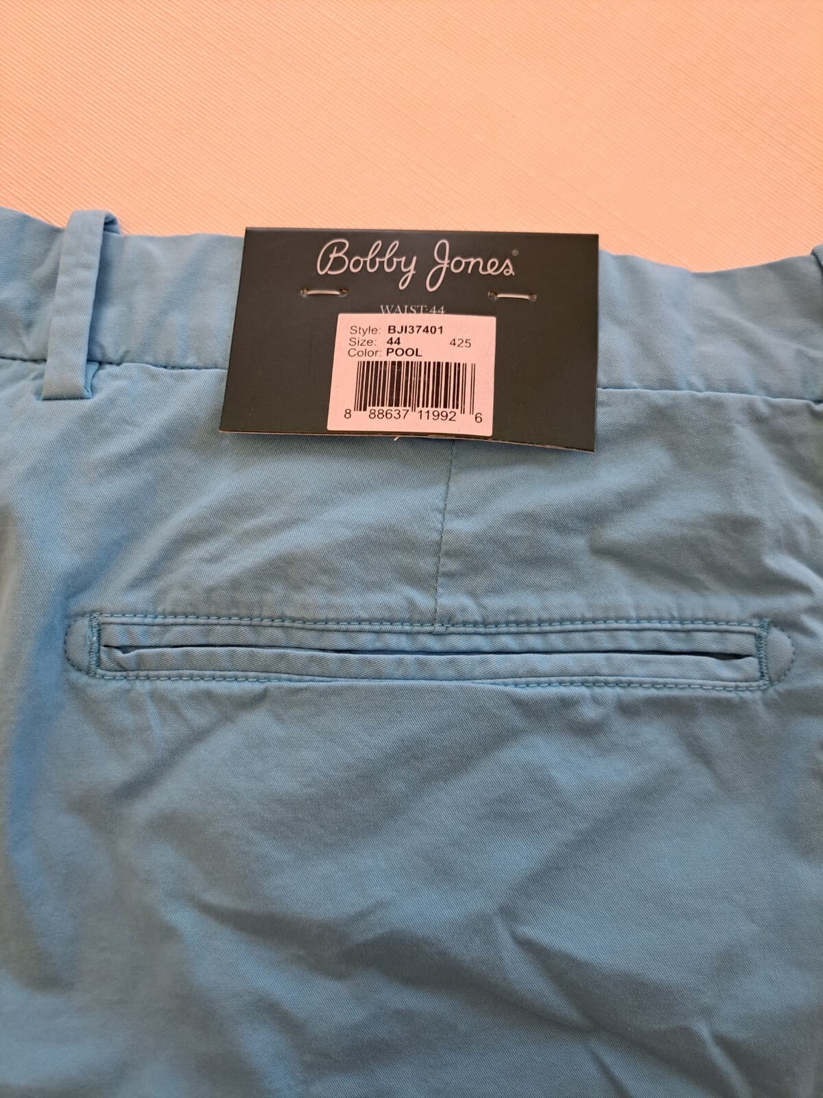 Bobby Jones Chino BERMUDA Flat Front Golf Shorts Sz 44 Aqua Blue NWT - Thumbnail 4