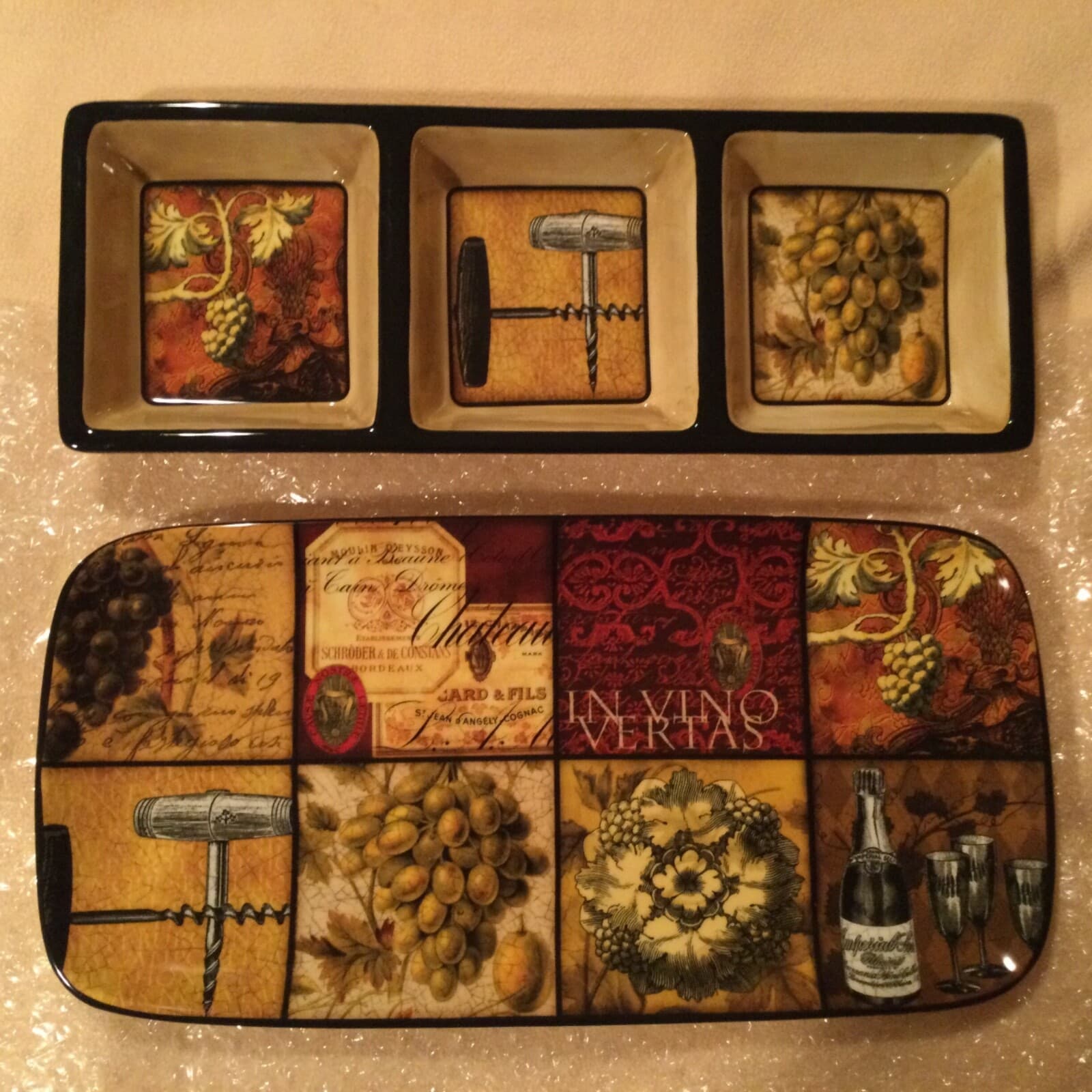 CI Section Condiment Crudité Dish & Cheese Appetizer Serving Tray Wine Plate NWT - Thumbnail 7