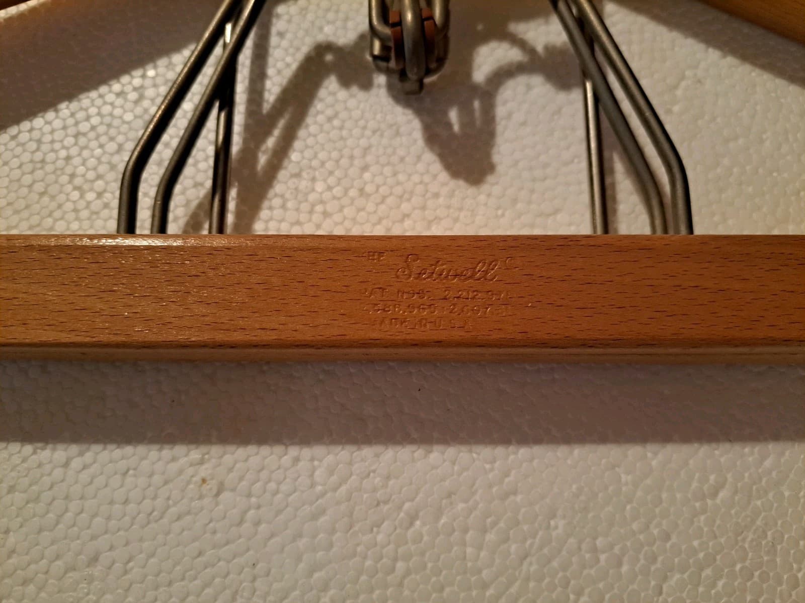SETWELL Lot Of 3 Vintage 17"-20” Heavy Duty Wooden Suit Coat / Pant Hangers USA - Thumbnail 7