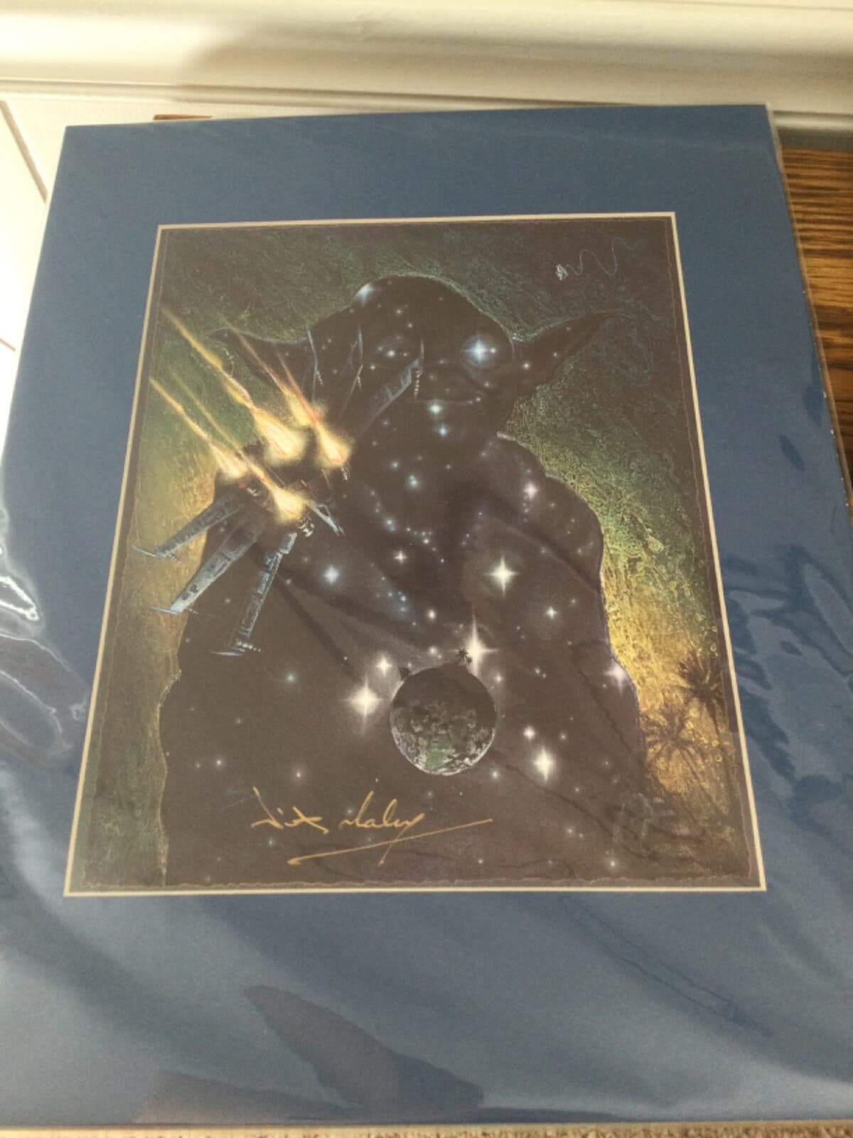 Star Wars YODA Follow Your Star Print Signed By Nick Maley Matted Unframed - Thumbnail 5