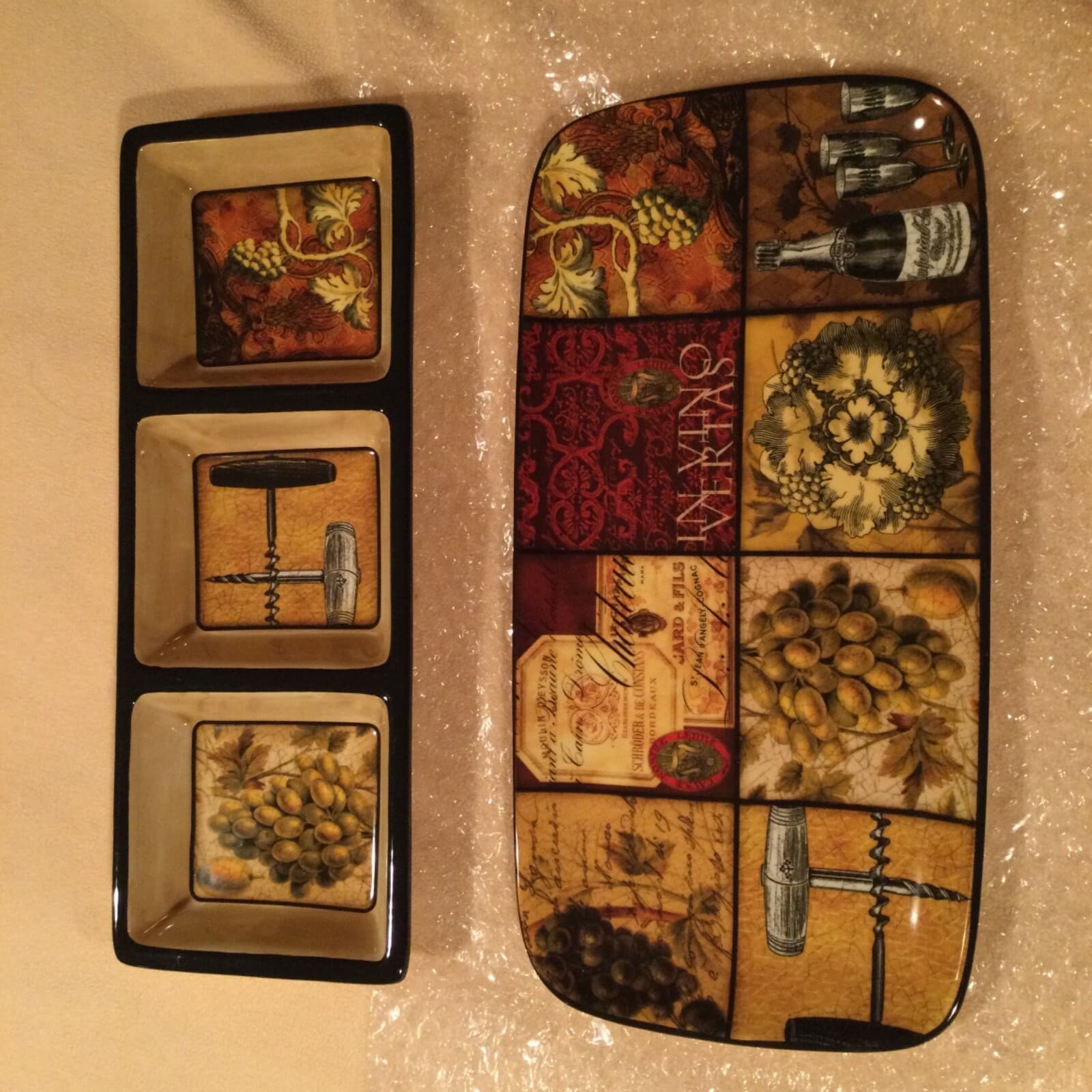CI Section Condiment Crudité Dish & Cheese Appetizer Serving Tray Wine Plate NWT - Thumbnail 8