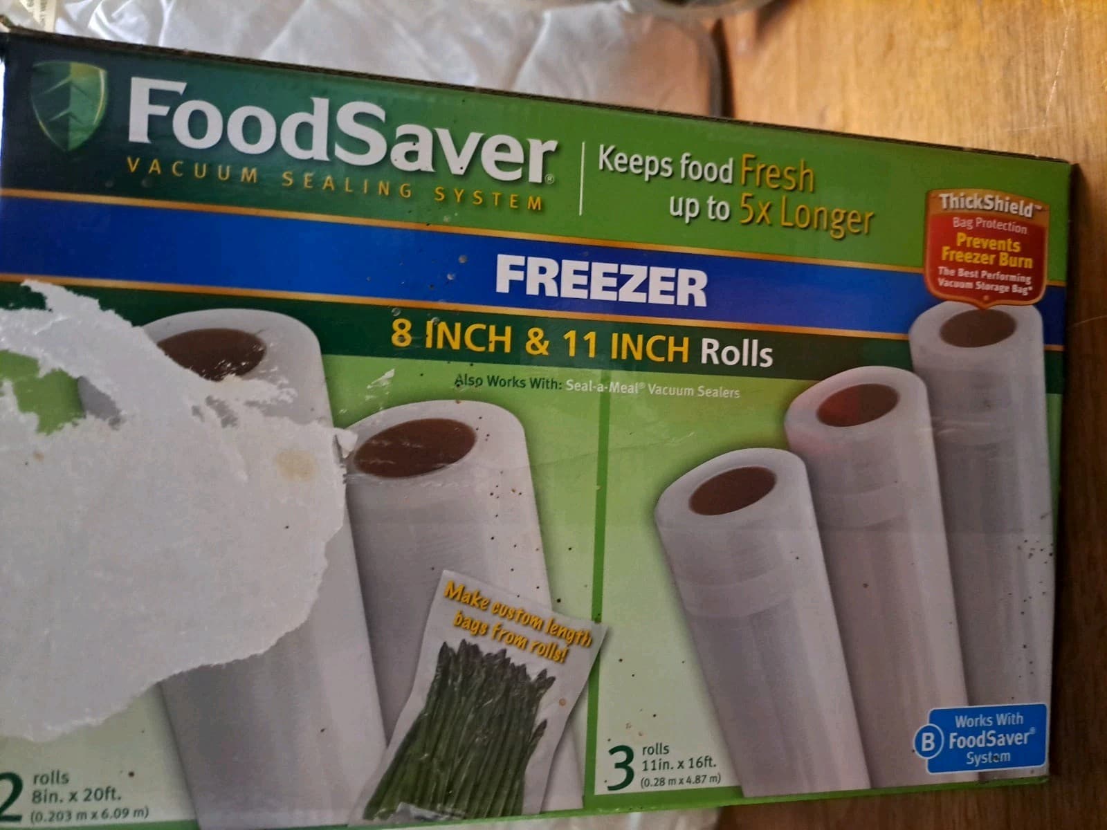 FoodSaver Variety Pack 3 Large 11" and 3 Medium 8" Sealer Rolls OEM - Thumbnail 3