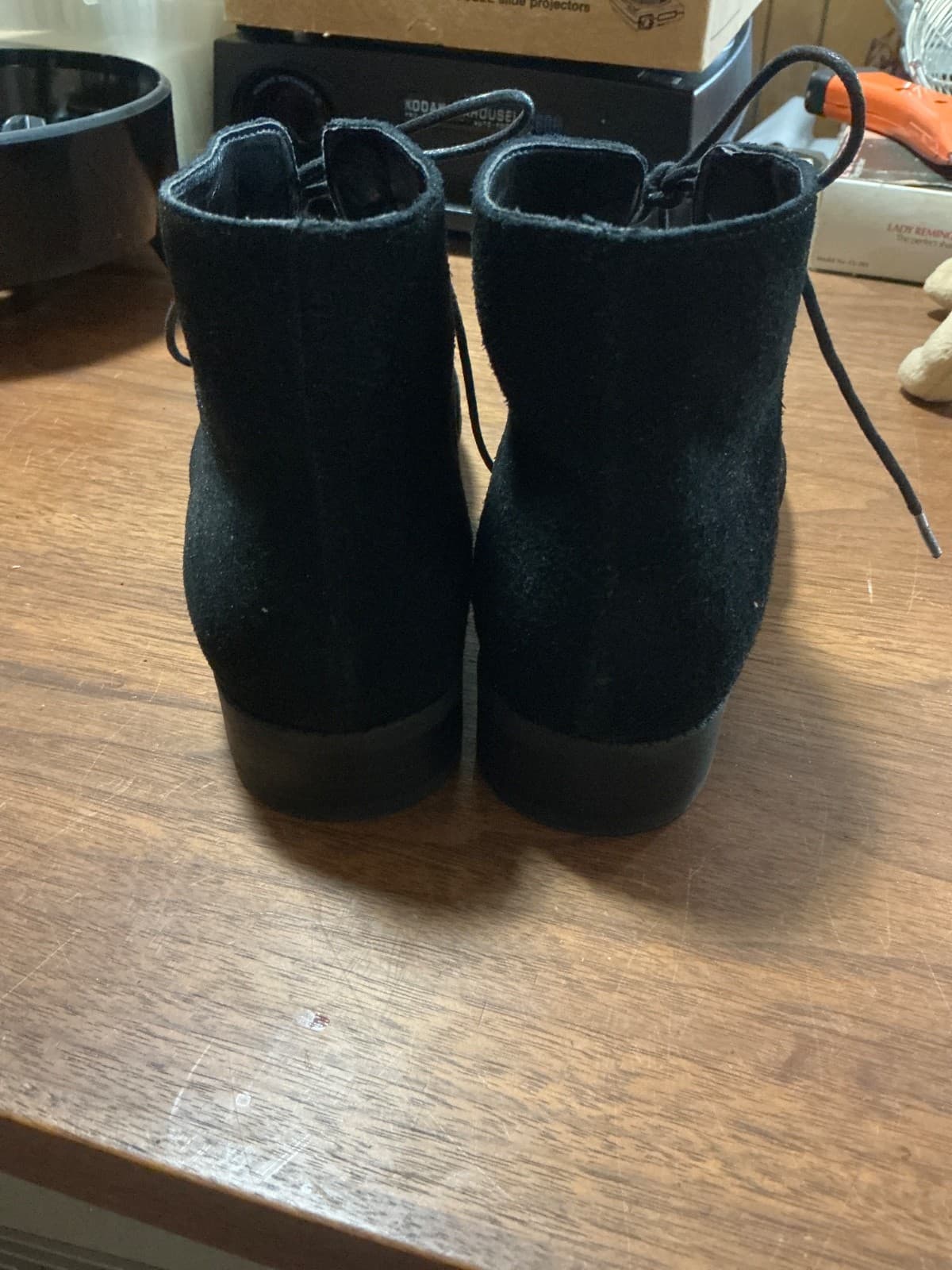 Steve Madden Women's Desmin Fashion Ankle Boot Black Suede 9.5 Lace up - Thumbnail 2