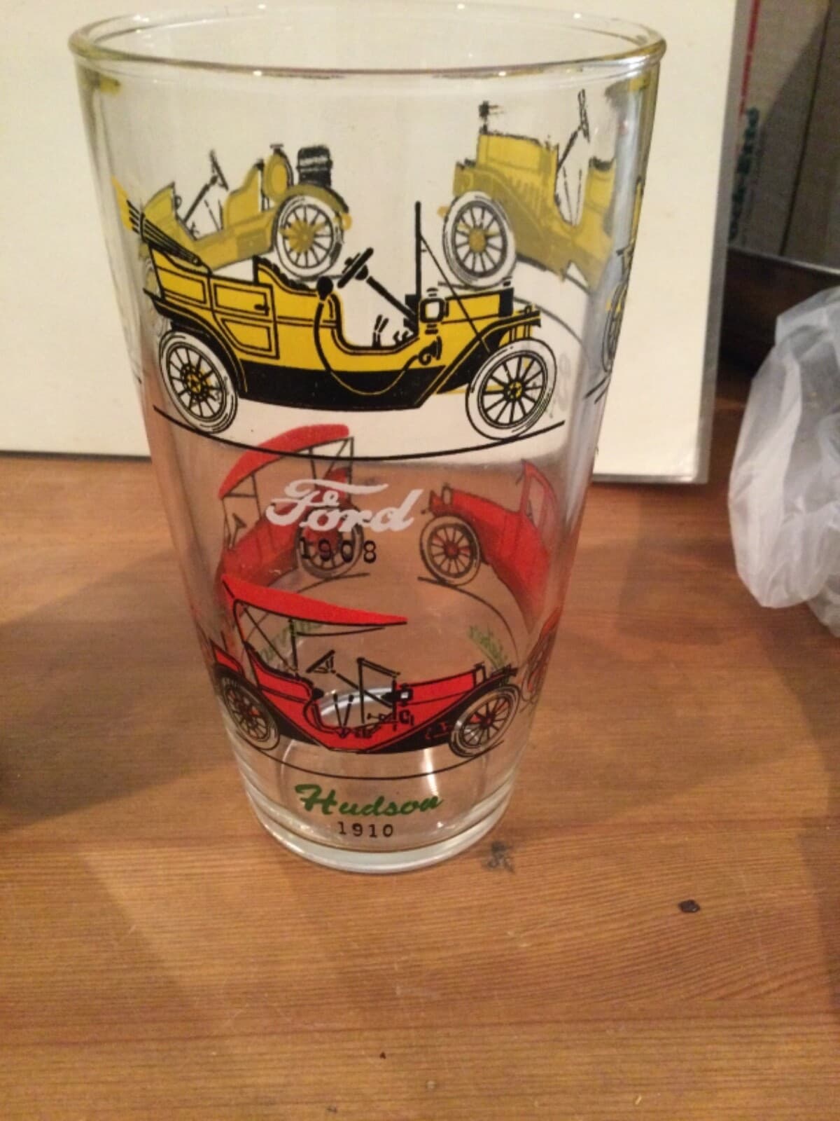 Hazel Atlas Cocktail Martini Drink Glass Shaker Mixer Old Cars Barware Lot - Thumbnail 4