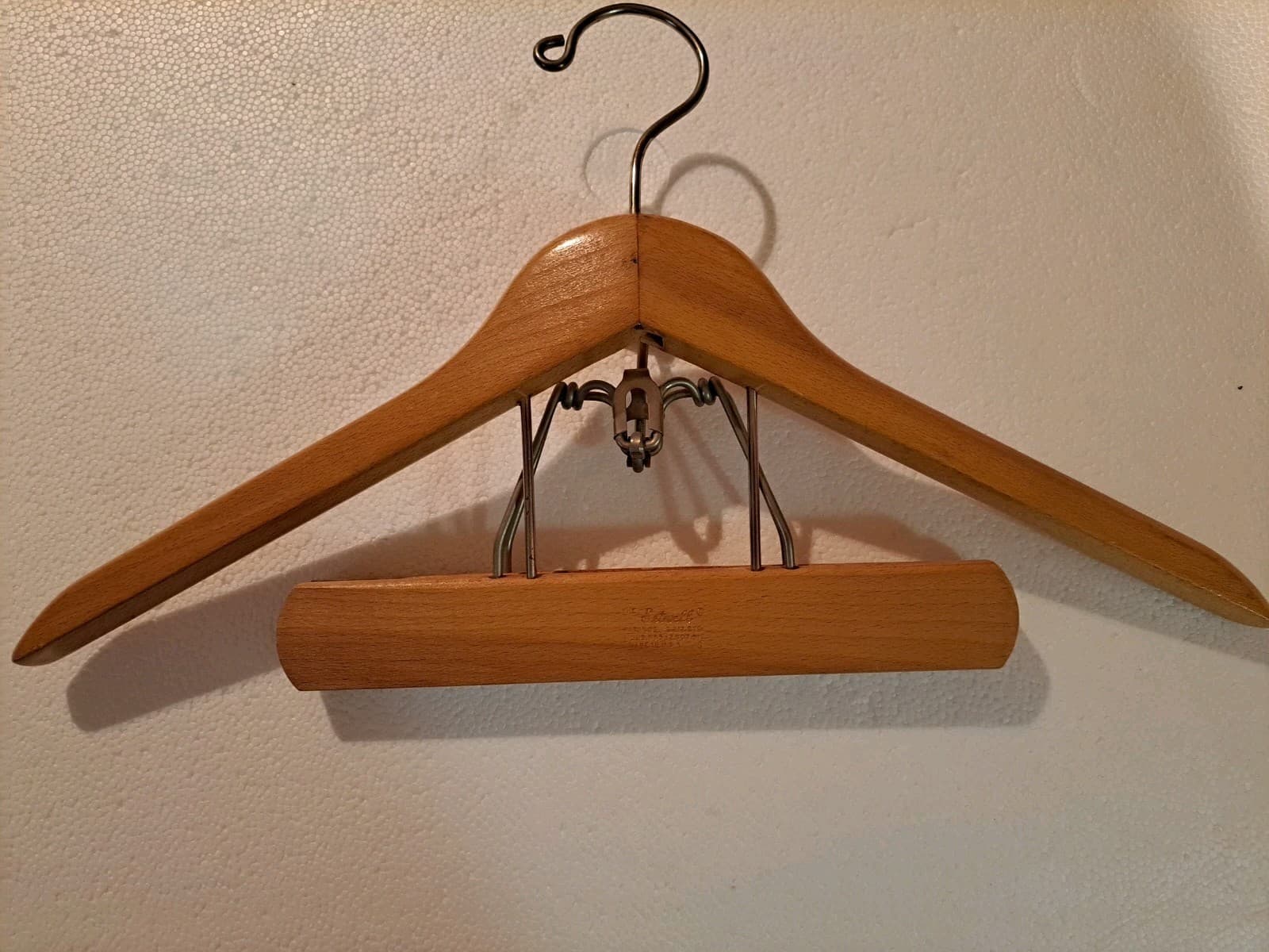 SETWELL Lot Of 3 Vintage 17"-20” Heavy Duty Wooden Suit Coat / Pant Hangers USA - Thumbnail 9