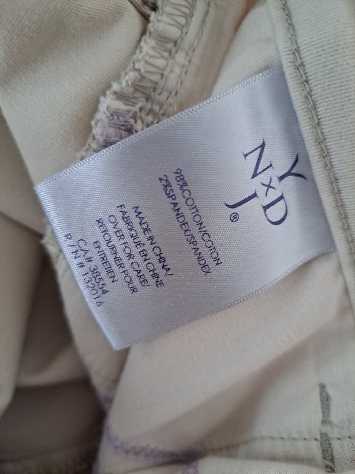 NYDJ Beige Khaki Twill Pants Sz 12 Stretch Jeans 5 Pocket Straight 35x28.5 - Thumbnail 6