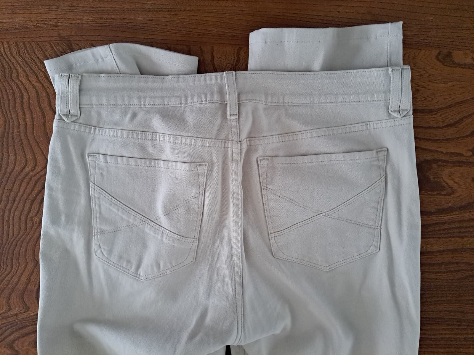 NYDJ Beige Khaki Twill Pants Sz 12 Stretch Jeans 5 Pocket Straight 35x28.5 - Thumbnail 7