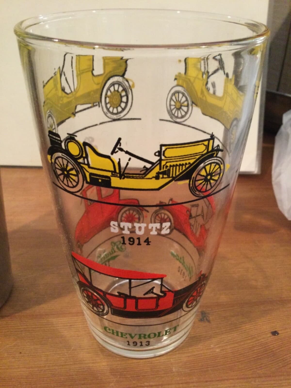 Hazel Atlas Cocktail Martini Drink Glass Shaker Mixer Old Cars Barware Lot - Thumbnail 6