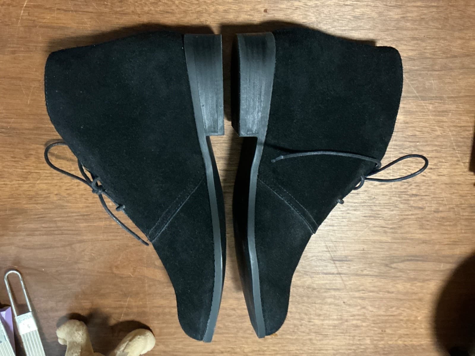 Steve Madden Women's Desmin Fashion Ankle Boot Black Suede 9.5 Lace up - Thumbnail 3