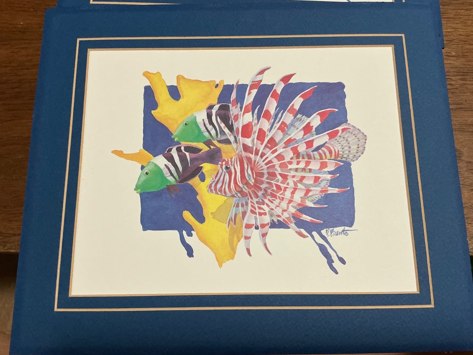 Set of 2 Paul Brent Tropical Fish Wall Art Matted NO Frame 9x7 - Thumbnail 4