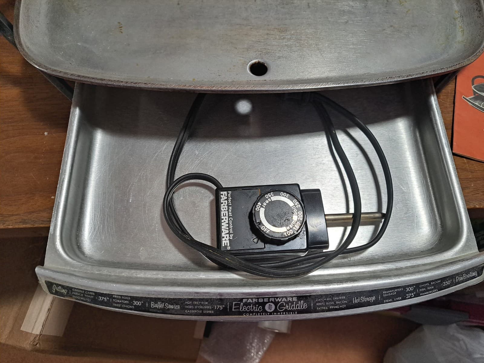 FARBERWARE Griddle Skillet Model 260 SP Immersible Electric Cast Aluminum VTG - Thumbnail 3