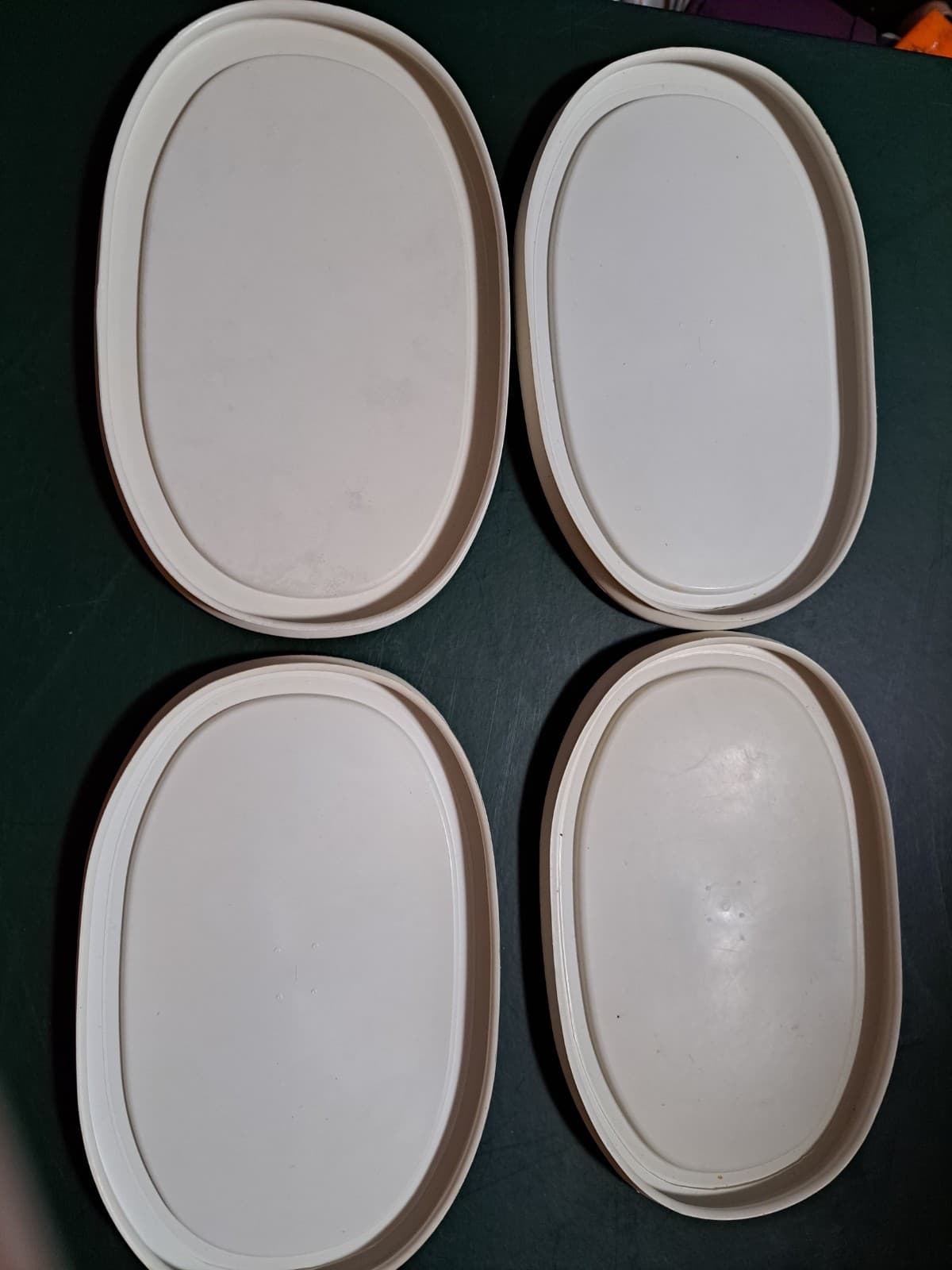 Corning Ware French White Plastic F-15-PC Oval Casserole Lid Only Lot Of 4 USA - Thumbnail 4