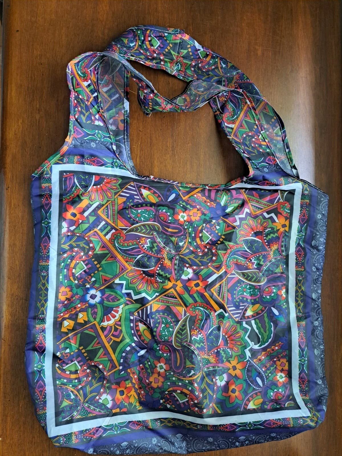 Johnny Was Colorful Reusable Lightweight Grocery Shopping Travel Tote Bag - Thumbnail 2