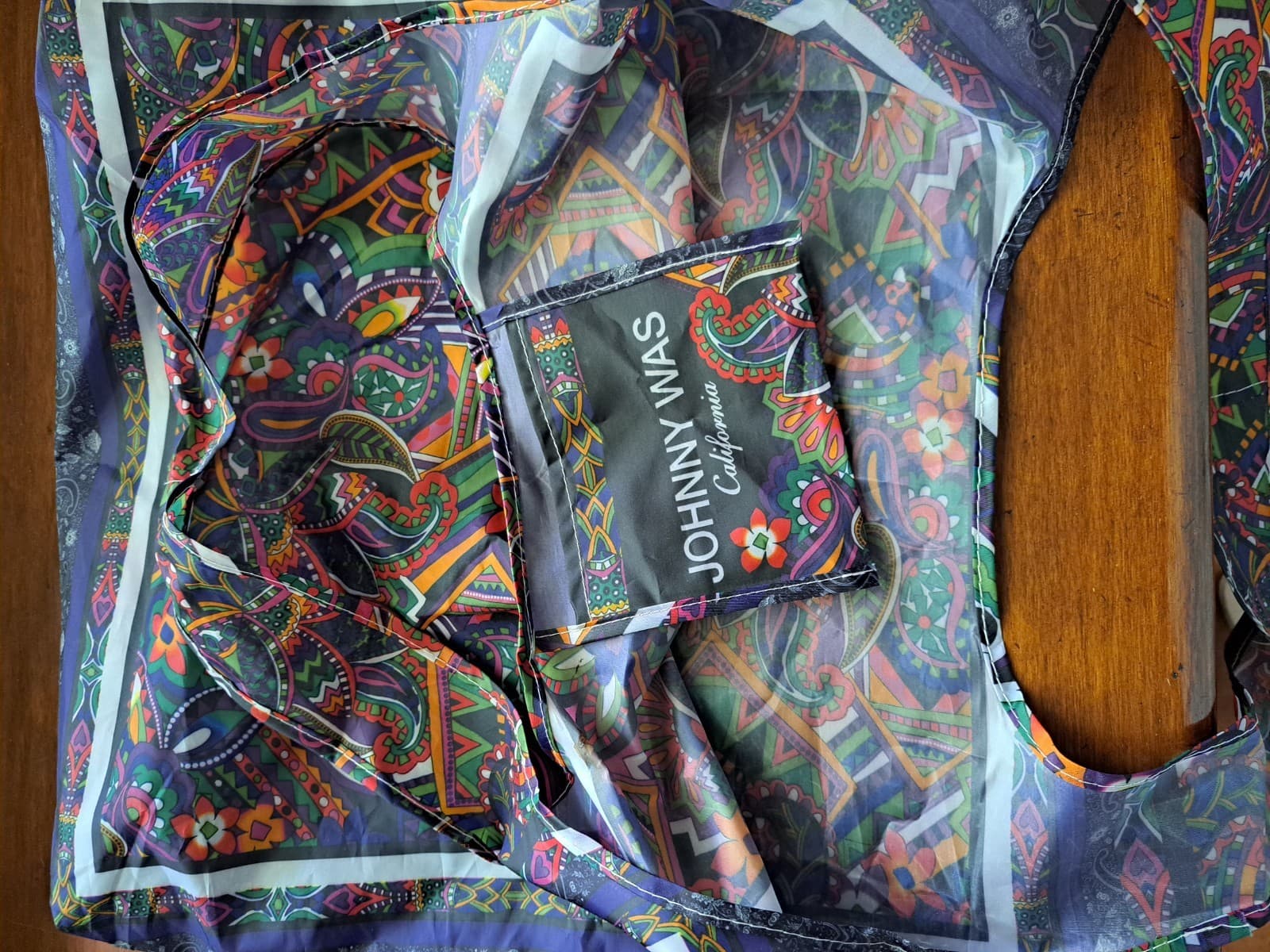 Johnny Was Colorful Reusable Lightweight Grocery Shopping Travel Tote Bag - Thumbnail 3