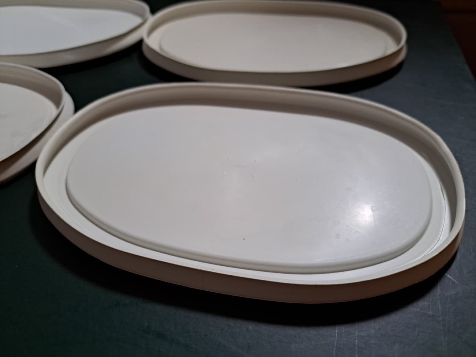 Corning Ware French White Plastic F-15-PC Oval Casserole Lid Only Lot Of 4 USA - Thumbnail 6