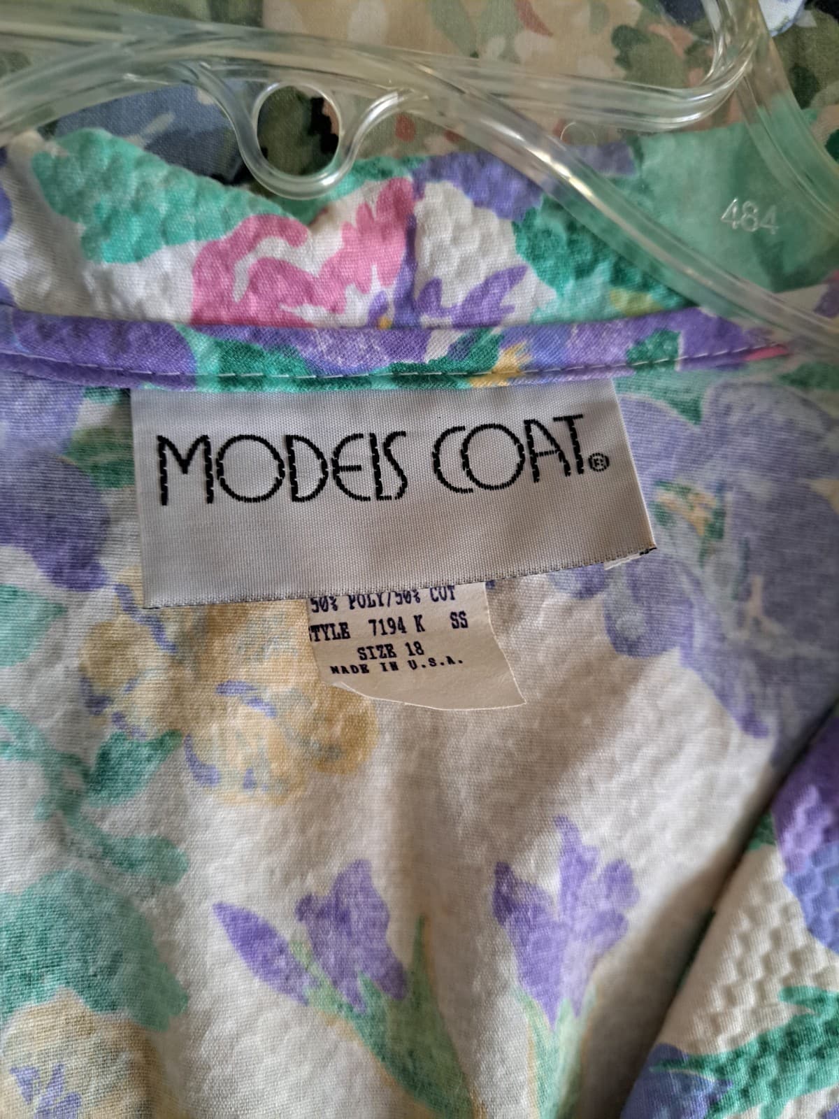 Models Coat House Dress Pockets Snap Up Floral Size 18 Vintage Robe - Thumbnail 5