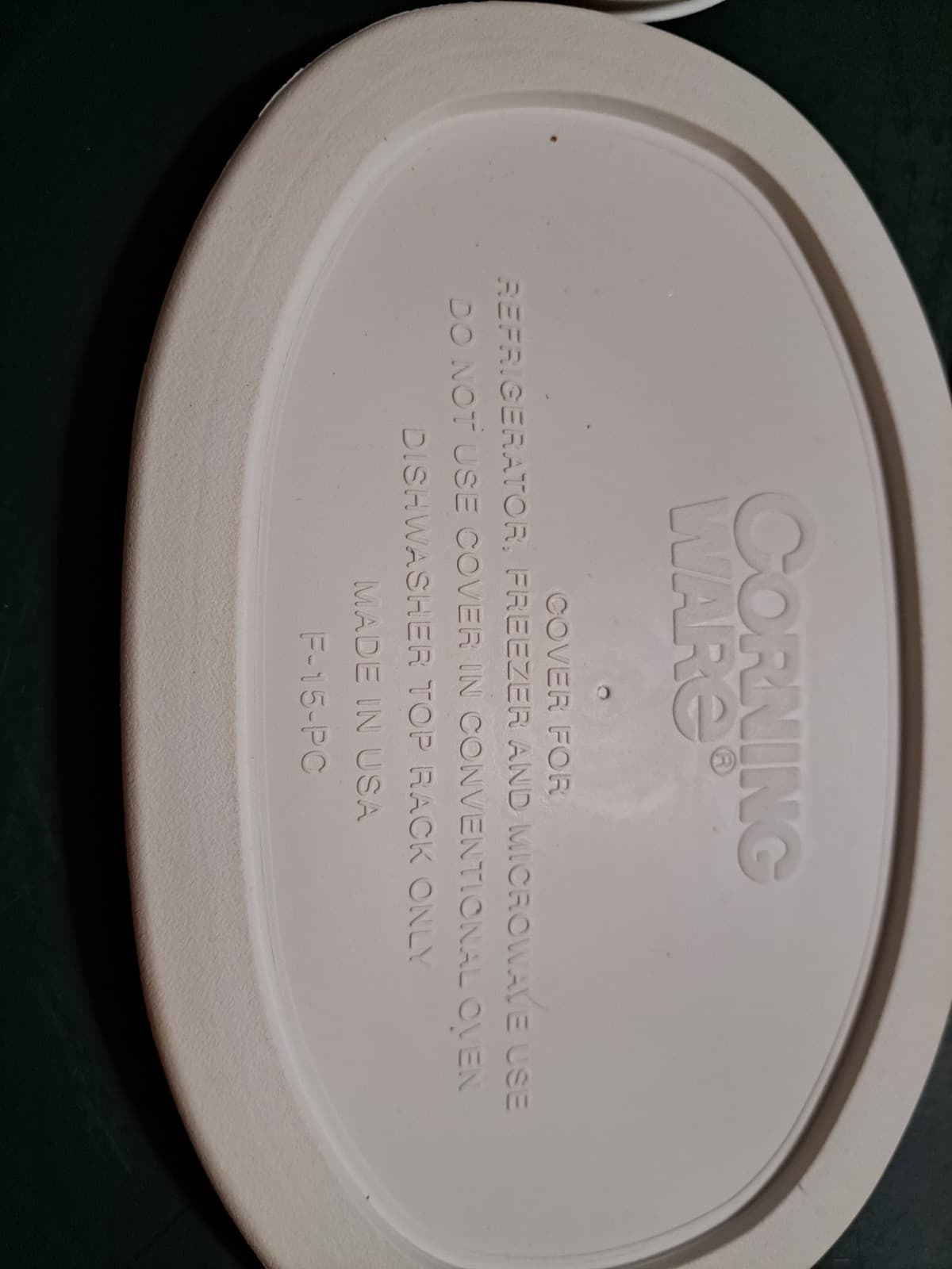 Corning Ware French White Plastic F-15-PC Oval Casserole Lid Only Lot Of 4 USA - Thumbnail 2
