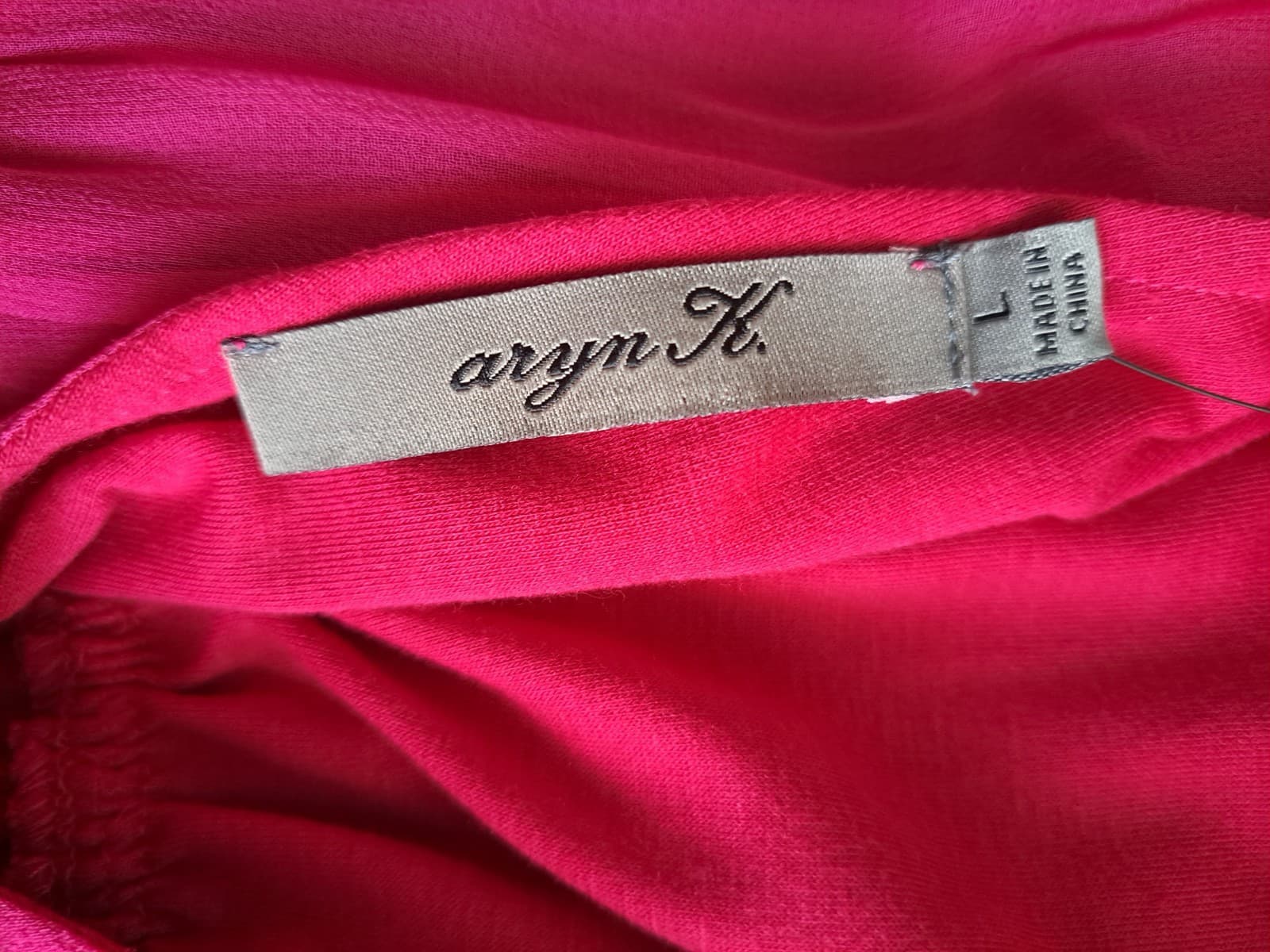 Aryn K. Mini Cocktail dress Flowing layers Pink Fuchsia? Sleeveless V-Back Large - Thumbnail 6